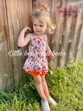 Load image into Gallery viewer, Orange Floral Halter Shortie Set
