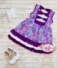 Load image into Gallery viewer, Purple Spring Floral Triple Layer Dress
