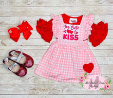 Load image into Gallery viewer, Too Cute To Kiss Gingham Dress Set