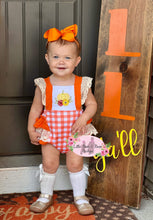 Load image into Gallery viewer, Size 2T- Pumpkin Plaid Appliqué Romper
