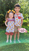 Load image into Gallery viewer, School Bus and Apples Ruffle Shorts Set
