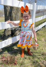 Load image into Gallery viewer, Chickens, Bunnies, and Flowers Pocket Dress