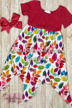 Load image into Gallery viewer, Mommy and Me Colorful Leaves Handkerchief Maxi Girls Dress