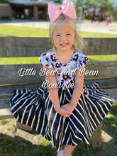 Load image into Gallery viewer, White Floral Striped Twirl Dress