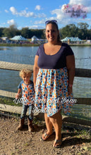 Load image into Gallery viewer, Mommy and Me Blue Gourds Handkerchief Ladies Dress