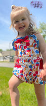 Load image into Gallery viewer, Red, White and Blue Ice Cream Ruffle Butt Romper
