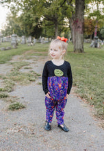 Load image into Gallery viewer, Purple Spooky Boo Bash Alley Cat Romper