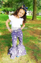Load image into Gallery viewer, Navy Star Double Wide Belle Distressed Denim Pants
