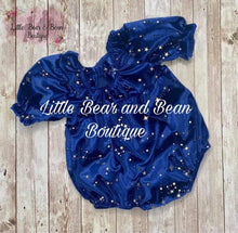 Load image into Gallery viewer, Velvet Star Romper Sapphire