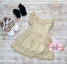 Load image into Gallery viewer, Cream Lace PomPom Dress