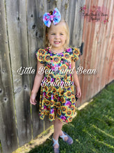 Load image into Gallery viewer, Vibrant Sunflower Flutter Sleeve Dress