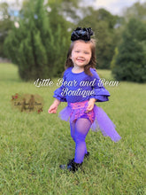 Load image into Gallery viewer, Neon Purple Spiderweb Tulle Bummie Set