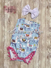 Load image into Gallery viewer, Light Blue Llama Romper