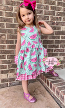 Load image into Gallery viewer, Watermelon Plaid Twirl Dress fruit