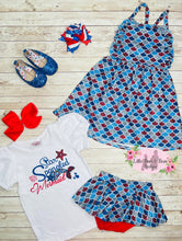Load image into Gallery viewer, Star Spangled Mermaid Skirted Shorts Set