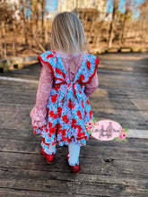 Load image into Gallery viewer, Roses Are Red Triple Ruffle Pinafore Twirl Dress