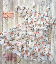Load image into Gallery viewer, Peach Daisy Chiffon Dress