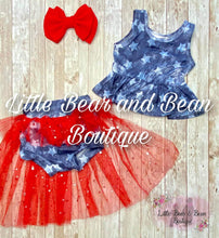 Load image into Gallery viewer, Red Tulle Sparkle Stars Bummie Set