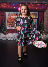Load image into Gallery viewer, Multi Colored Tree Long Sleeve Dress