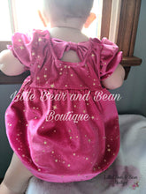 Load image into Gallery viewer, Velvet Star Romper Pink