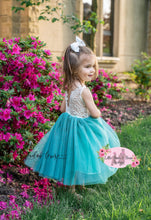 Load image into Gallery viewer, Sage Lace Tulle Dress