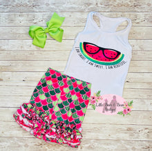 Load image into Gallery viewer, Affirmation Watermelon Ruffle Shorts Set