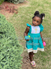 Load image into Gallery viewer, Floral Cross Lace Trimmed Dress