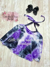 Load image into Gallery viewer, Purple Black Velvet Halter Top
