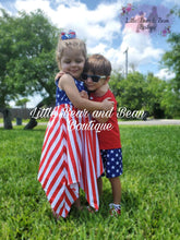 Load image into Gallery viewer, Star Spangled Handkerchief Hem Maxi Dress (Child)