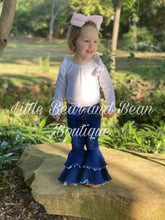 Load image into Gallery viewer, Stylish denim double bell bottoms