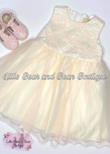 Load image into Gallery viewer, Sleeveless Ivory Lace Bodice Tulle Fancy Dress with Removable Bow