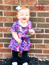 Load image into Gallery viewer, Purple Splatter Peplum Top