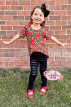 Load image into Gallery viewer, Leopard Apples High-Low Tunic With Distressed Leggings
