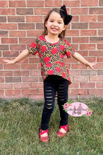 Load image into Gallery viewer, Leopard Apples High-Low Tunic With Distressed Leggings