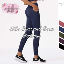Load image into Gallery viewer, Ladies Athletic Leggings -Navy