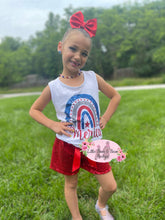 Load image into Gallery viewer, Rainbow America Sequin Short Set