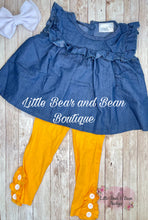 Load image into Gallery viewer, Denim Peasant Top Set