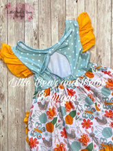 Load image into Gallery viewer, Chickens, Bunnies, and Flowers Pocket Dress