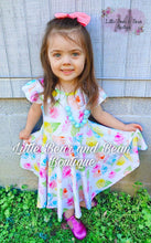 Load image into Gallery viewer, Yellow and Sky Blue Floral Twirl Dress