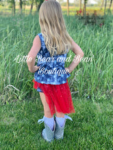 Load image into Gallery viewer, Red Tulle Sparkle Stars Bummie Set