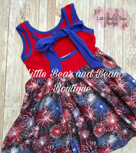 Load image into Gallery viewer, Red, White and Blue Boom Town Twirl Dress