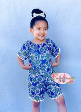 Load image into Gallery viewer, Navy Daisy Romper