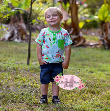 Load image into Gallery viewer, Size 7/8- 1st Fishing Trip Button Shirt