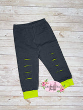 Load image into Gallery viewer, Grey &amp; Green Distressed Joggers
