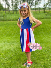 Load image into Gallery viewer, Mommy &amp; Me 4th Explosion Rainbow Twirl Dress
