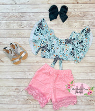 Load image into Gallery viewer, Butterfly Garden Lace Shorts Set