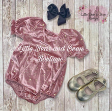 Load image into Gallery viewer, Velvet Star Romper Blush