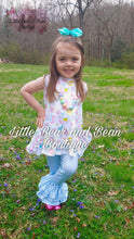 Load image into Gallery viewer, Pastel Birds Ruffle Swing Top Set