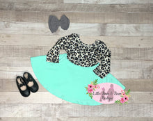 Load image into Gallery viewer, Mint Cheetah Long Sleeve Dress