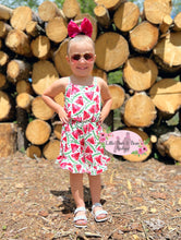 Load image into Gallery viewer, Watermelon Tie Waist Romper fruit